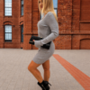 Sukienka sweterkowa mini BELIVE szara