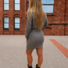 Sukienka sweterkowa mini BELIVE szara