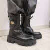 Botki workery ze sznurowaniem BB czarne