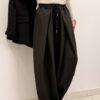 Szerokie spodnie z wiskozy WIDE LEG czarne