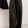 Szerokie spodnie z wiskozy WIDE LEG czarne