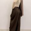 Szerokie spodnie z wiskozy WIDE LEG czekoladowe