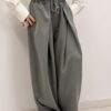 Szerokie spodnie z wiskozy WIDE LEG szare