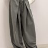 Szerokie spodnie z wiskozy WIDE LEG szare
