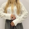 Klasyczna koszula LaDivaMia  GLAM z marszczonymi rękawami śmietana