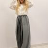 Szerokie spodnie z wiskozy WIDE LEG szare