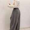 Szerokie spodnie z wiskozy WIDE LEG szare