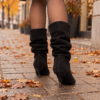 Botki Typu SLOUCHY czarne zamszowe