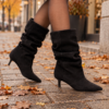 Botki Typu SLOUCHY czarne zamszowe