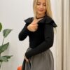 Bluzka Prążkowana CARMEN czarna