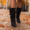 Botki Typu SLOUCHY czarne zamszowe
